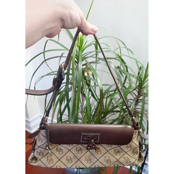 Dooney and Bourke Vintage Canvas and Leather Logo Bag - Picture 3 of 14